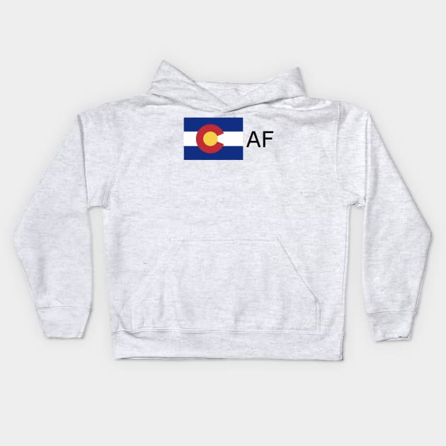 Colorado Flag State Outline AF (black) Kids Hoodie by Big Term Designs